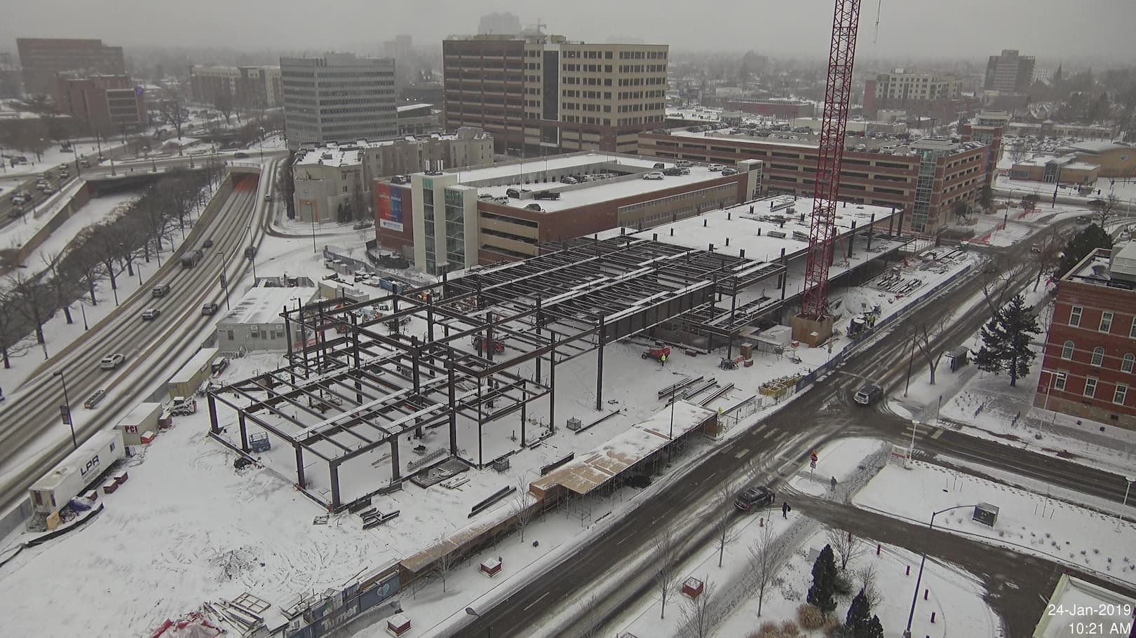 Winter job site captured by iBEAM Construction Cameras