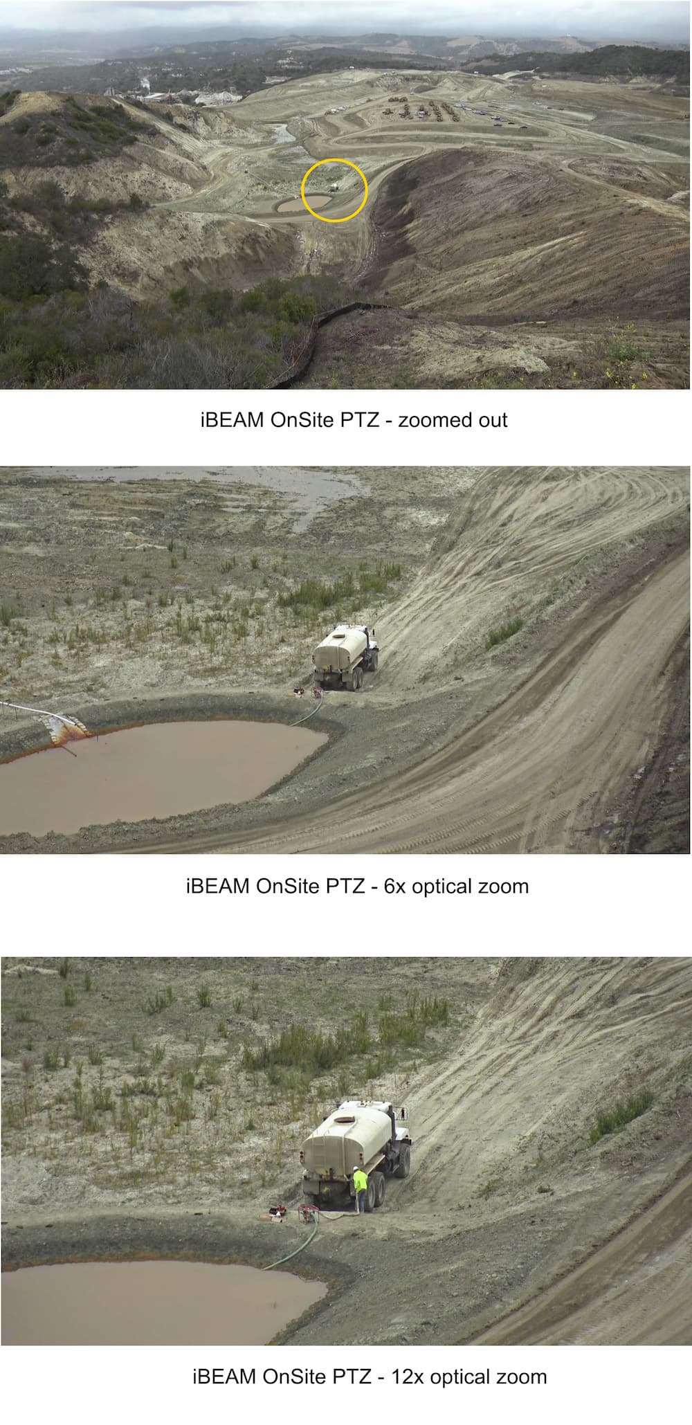 PTZ construction camera optical zoom