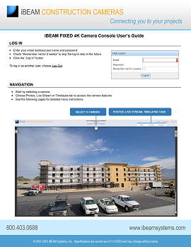 iBEAM Fixed 4K Camera Console user guide