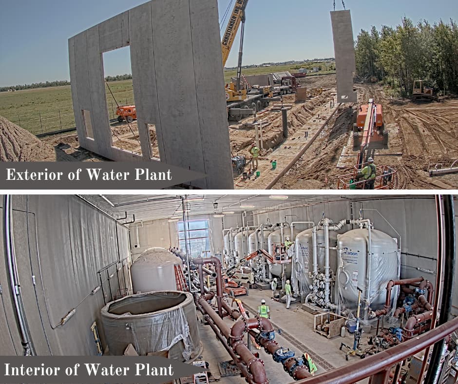 Exterior and interior of utility construction project